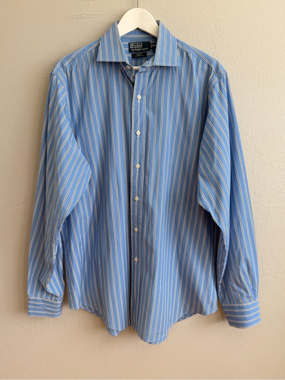 Polo Ralph Lauren Regent Classic Fit Shirt 16.5 L Blue White Stripe